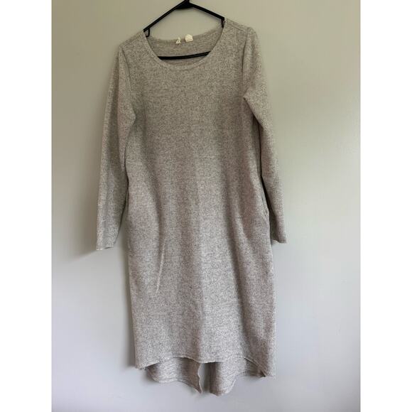 Moth by Anthropologie raw edge,‎ tan sweater dress with pockets - Picture 1 of 7